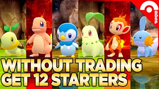 How to Get All 12 Starter Pokemon WITHOUT TRADING in Brilliant Diamond amp Shining Pearl [upl. by Ahsinav]