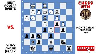 Judit Polgar vs Vishy Anand Monte Carlo Monaco 1996 [upl. by Ekle]