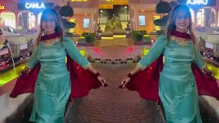 Girl in Olive SatinSilk Dancing with With Punjabi Song [upl. by Nihsfa]