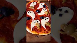 Halloween Ghost Pizza 👻🍕Recipe In Description halloween short [upl. by Naenej]