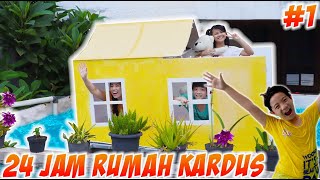 24 JAM DI RUMAH KARDUS APUNG 1 WARNA DI ATAS AIR KOLAM RENANG  Vlog amp Drama Lucu  CnX Adventurers [upl. by Eimme]