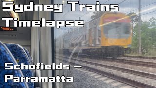 Sydney Trains Timelapse  Schofields  Parramatta [upl. by Corydon341]