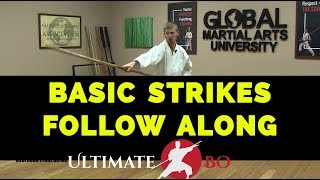 Beginner Bo Staff  Basic Strikes Follow Along Practice [upl. by Islean]