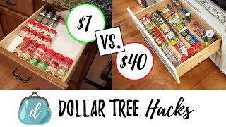 DOLLAR TREE HACKS to organize spice drawers  cabinets [upl. by Atekahs958]