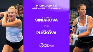 Katerina Siniakova vs Karolina Pliskova  2024 Adelaide Round 1  WTA Match Highlights [upl. by Nevyar]