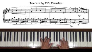 Toccata in A by PD Paradies Piano Tutorial [upl. by Ardet]