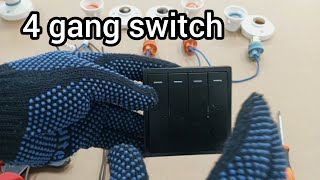 4 gang switch wiring with 4 lamps [upl. by Adnerad66]