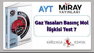 Miray Yayınları AYT Kimya Soru Bankası Gaz Yasaları Basınç Mol İlişkisi Test 7 [upl. by Aleihs]