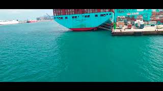 Mega Maersk Ship Berthing at Algeciras Spain [upl. by Mori]