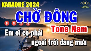 Chờ Đông Karaoke Tone Nam  Bb  Nhạc Sống Âm Thanh Rất Hay  Trọng Hiếu [upl. by Prochoras]