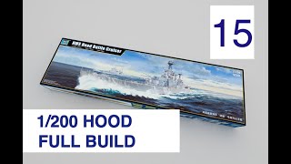 Trumpeter 1200 HMS Hood Full build with Pontos detail set Part 15 Aft funnel base details [upl. by Rabelais]