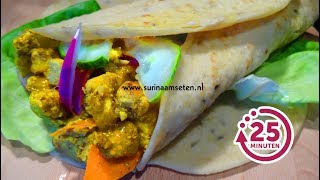 🍷🍴 Surinaamse Roti Rol met kip masala [upl. by Smitty]