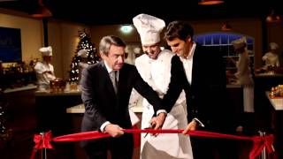 Roger Federer inaugurates Lindt Chocolateria in Kilchberg [upl. by Esyak965]