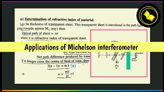 Applications of Michelson interferometer Part 4 [upl. by Ytsrik261]