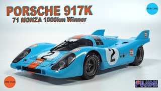 PORSCHE 917K  71 MONZA 1000KM WINNER  FUJIMI  ENDURANCE RACE CAR  124  VIDEO 4K  RACE CAR [upl. by Lahcym410]