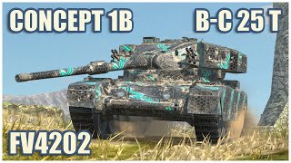 FV4202 Concept 1B amp BC 25 t • WoT Blitz Gameplay [upl. by Adilen]