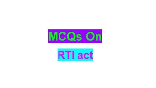 RTI ACTMCQSJKP constablejkssbsscrailwayRTI act 2005 [upl. by Annaes]