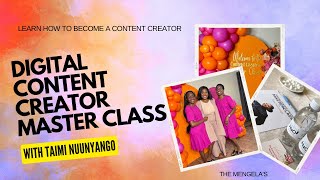 How to become Content creatorInfluencerContent creator master class Taimi NuunyangoBrand ur Self [upl. by Terra82]