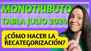 MONOTRIBUTO JULIO 2024 ​🔥​ ¿Por qué todos deben recategorizarse 😱​ [upl. by Marozik602]