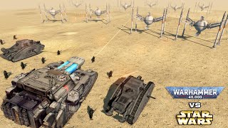 WARHAMMER 40K vs STAR WARS Death Korps of Krieg vs CIS Battle Droids  Men of War Assault Squad 2 [upl. by Socin]