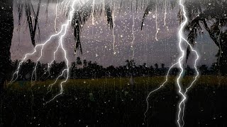 Rainstorm Sounds for Sleeping  Heavy Rainstorm amp Powerful Thunder Sound [upl. by Lehcin]