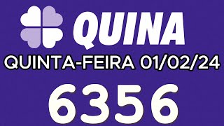 🍀 O Resultado da Quina 6356 de Hoje [upl. by Gena]