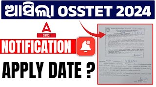 OSSTET NOTIFICATION 2024 OUT  Odisha TET Notification 2024  Complete Details [upl. by Amlas]