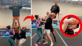 Teaching Nile Wilson Cheerleading Stunts [upl. by Hatch331]