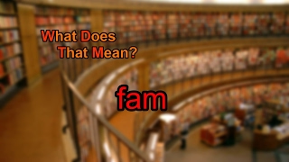 What does fam mean [upl. by Eldnek]