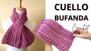 CUELLO Crochet fácil  BUFANDA con ojal  Handwork Diy [upl. by Aicarg]