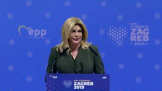 Kolinda Grabar Kitarovic President of Croatia Zagreb Congress [upl. by Utley]