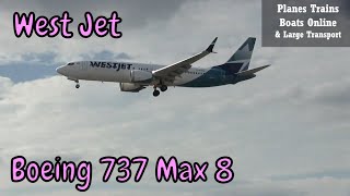 West Jet Boeing 737 Max 8 From Calgary Landing At Toronto Airport [upl. by Avril]