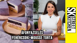 ÁFONYAZSELÉS 🫐 fehércsokimousse TORTA 💜 [upl. by Amees]