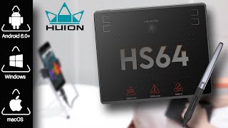 🔴HUION HS64 Graphics Drawing Tablet for PC amp Mobile unboxing setup and review  HINDI [upl. by Kram348]