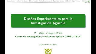 Diseños experimentales para la investigación Agrícola Grupo Teco [upl. by Laurice]