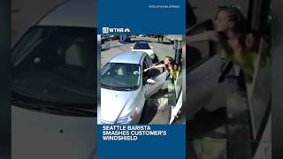 Seattle barista smashes customers windshield after argument [upl. by Rehpitsirhc651]