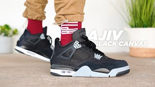 The BEST Jordan 4 of 2022 Air Jordan 4 BLACK CANVAS Review amp On Feet [upl. by Aliza]