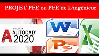 Les étape dun projet bâtiment PFE ou PFA  partie 3  Autocad 2020 avec office 2013 [upl. by Gerbold673]