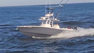 Gorgeous Valhalla Boat Follows Another Beauty Into The Manasquan Inlet  Point Pleasant Beach [upl. by Aihsila39]