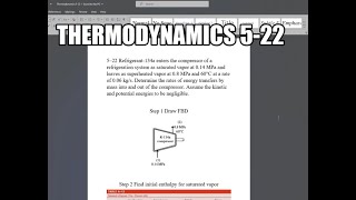 Thermodynamics 522 Refrigerant134a enters the compressor of a refrigeration system as saturated [upl. by Eintirb]