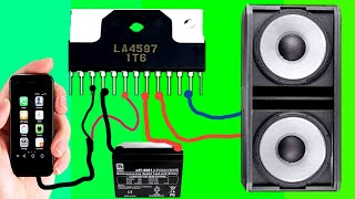 how to make LA4597 power amplifier IC amplifier circuit diagram [upl. by Obocaj]