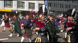 ANZAC Day Sydney 2015 Massed Pipe Bagpipe Bands [upl. by Stanzel]