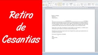 Como hacer una carta para el retiro de cesantías [upl. by Allemap]