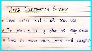 Slogans On Water Conservation In English  Essential Essay Writing  Save Water Slogans [upl. by Tara]