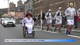 La championne paralympique Hadda Guerchouche sest élancée dans Fougères avec la flamme Olympique [upl. by Oriane]