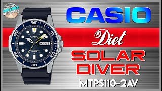 Diet Solar  Casio Classic 100m Solar Quartz MTPS1102AV Unbox amp Review [upl. by Alek358]