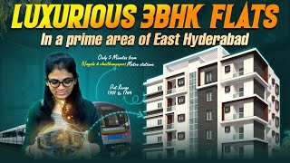 Best 3 bhk flats for sale in kothapet  Near to Chithanypuri Metro Station  3bhk Flats [upl. by Gruchot226]