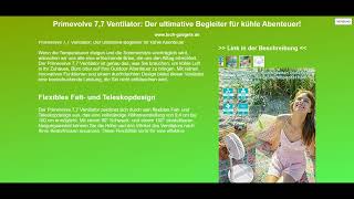 Primevolve 77 Ventilator Der ultimative Begleiter für kühle Abenteuer [upl. by Eimrots]