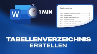 In 1 Minute Tabellenverzeichnis in Word erstellen Ι Bachelorthesis [upl. by Brechtel]