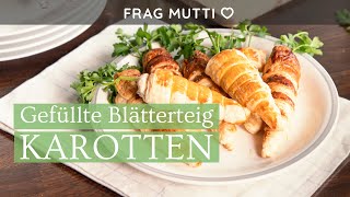 BlätterteigKarotten mit Frischkäsefüllung 🥕 knuspriger OsterSnack [upl. by Wharton]